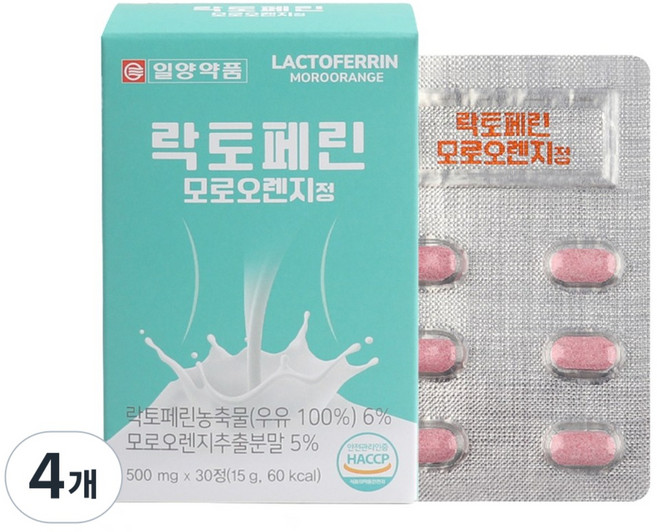 일양약품 락토페린 모로 오렌지 정 식약처 HACCP 인증, 4개, 30정