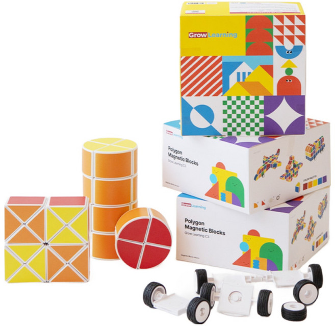 그로우러닝 다각형 C3 자석블럭 1SET (48pcs) 유아자석교구, 1 SET(48pcs), 1개