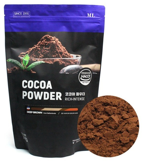 넛두리 무가당 100% 코코아가루 더치 코코아파우더 분말, 딥브라운, 1kg, 1개
