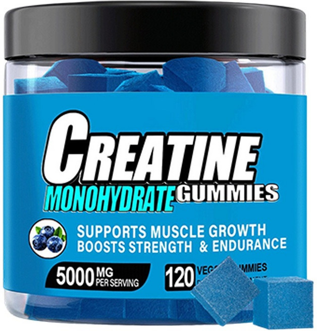 운동 능력 향상 지원 간편하게 씹어먹는 크레아틴 모노하이드레이트 구미, 2개, 120정