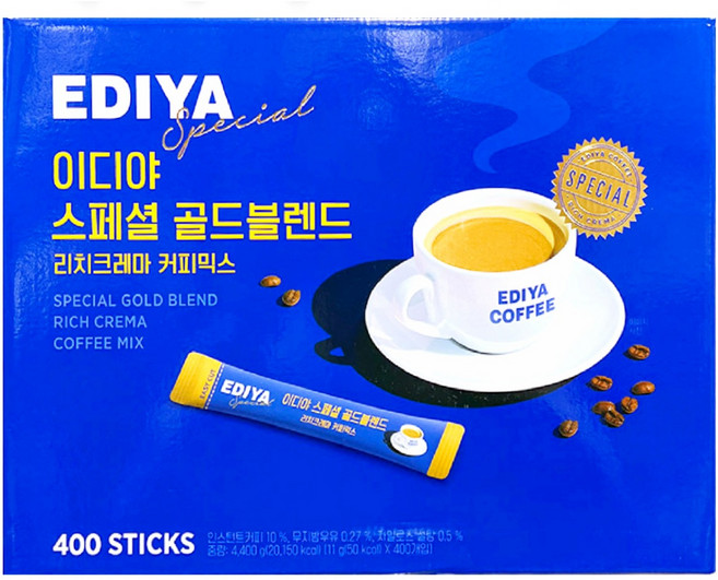 EDIYA 스페셜골드블렌드 11G X 400 EDIYA INSTANT COFFEE MIX 2026/09/07