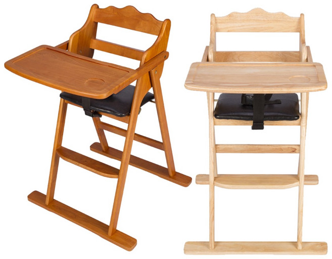 아기 유아 어린이 베이비 의자 식탁 접이식 식당 카페 업소용 원목 하이체어, (엔틱 )