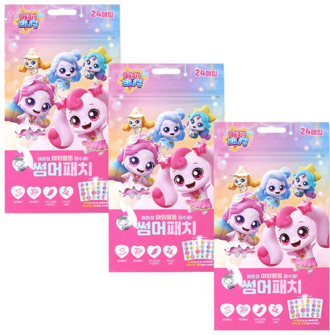 캐치티니핑 썸머패치 24매입 25년제조, 혼합색상, 3개, 4.08g