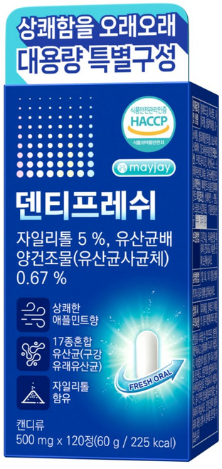 구강유산균 덴티프레쉬 메이제이, 6개, 120회분