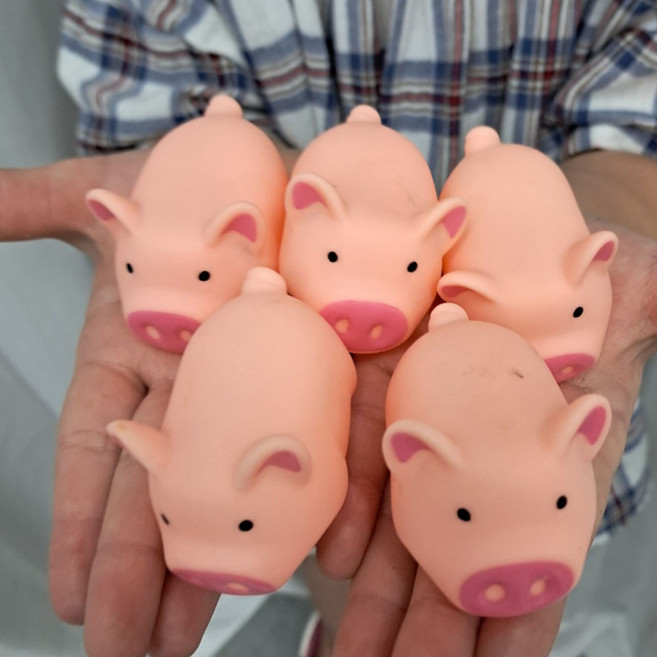 돼지 삑삑이 장난감 멍이몽이 강아지장난감 이갈이 소형견장난감, 20개