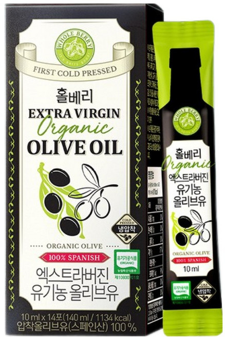 홀베리 엑스트라버진 유기농 올리브유, 6개, 140ml
