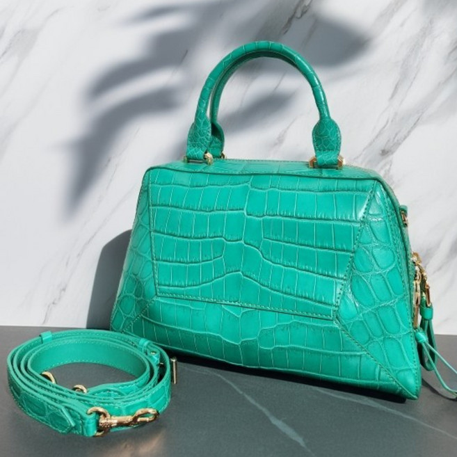 잘모이 리얼 크로커다일 베라 여성 악어가죽 토트 핸드백 악어백