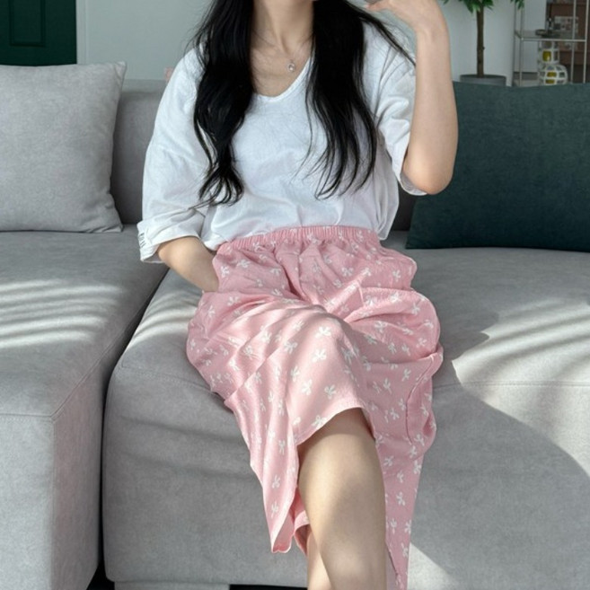 BYC 프리미엄 데일리 포포 7부 여성 수면 홈팬츠