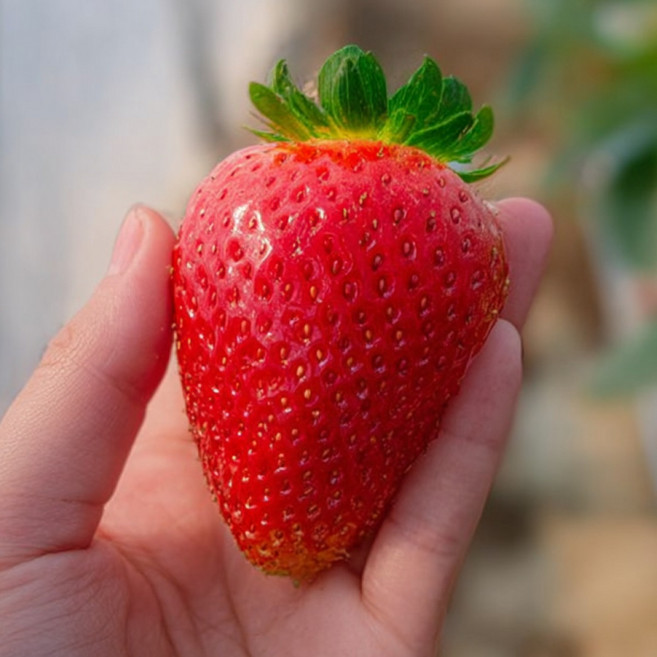 [율아네] 복숭아향 명품 프리미엄 킹스베리 대왕딸기, 1개, 왕특 대과 500g (45~59g)