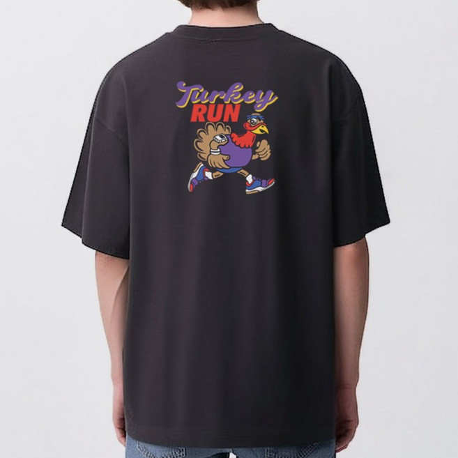 월드페이머스 러닝 포레스트검프 런닝 기능성 오버핏 반팔티