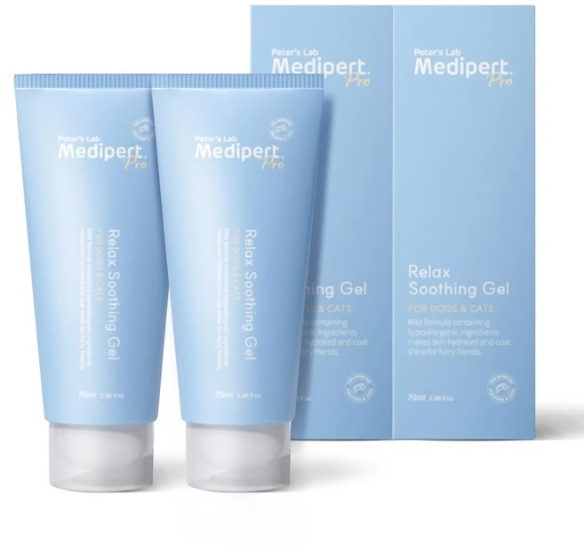 피터스랩 메디퍼트 프로 진정 수딩젤 강아지 고양이 피부 저자극 고보습 에센스 로션 (스킨 각질 습진 비듬 가려움 영양 알러지 케어), 2개, 70g - 쿠팡