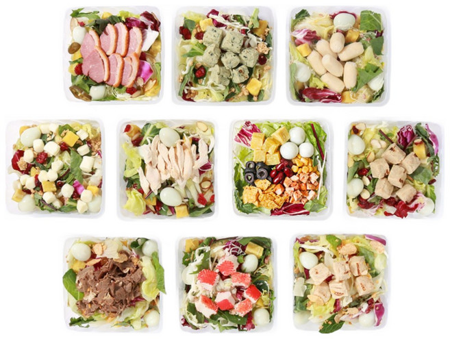 포켓샐러드 2주 정기배송 하루 한 끼 샐러드 베스트 식단 / 주 5팩(닭가슴살+크래미+치즈+숯불갈비+훈제오리), 10개, 245g