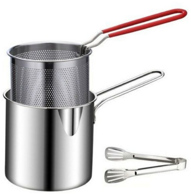 LIVORA 다용도 멀티팟 스텐 304 튀김 냄비 세트, 1세트, 실버, 13cm