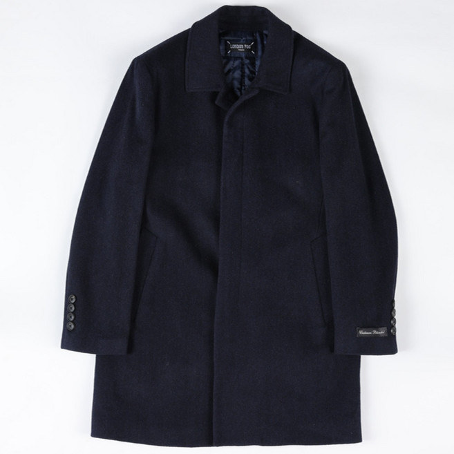 본사직영 런던포그 남성 베이직 겨울 네이비 캐시미어 혼방 코트 (LNWMA853)