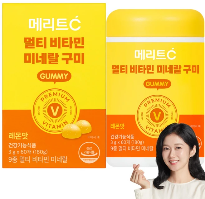 [휴온스N 공식] [유통기한 임박 2026-06-08] 메리트C 멀티비타민 미네랄 구미 젤리, 60정, 1개 - 쿠팡