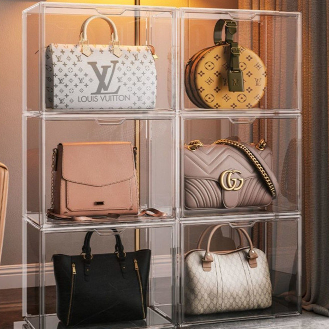 OnB 아크릴 쇼케이스 모듈형 수납 진열장 특대형 44*33*31.5cm, 3개, 투명