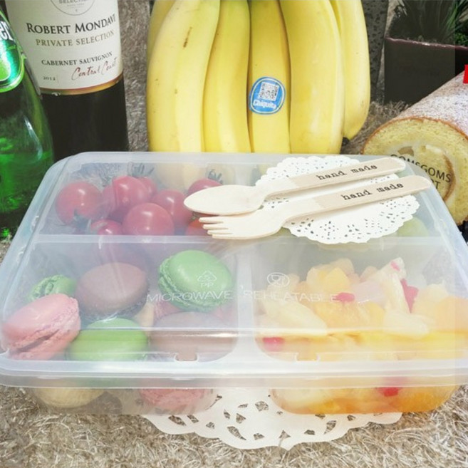 [피크닉도시락/일회용기] T1200 4칸 (10개) (23X18+4.5), 10개