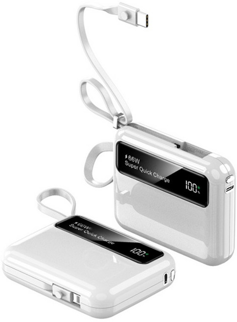 6위 - 66w 보조배터리20000mAh 휴대가 간편함대용량 고속보조배터리, 흰색, KJ541