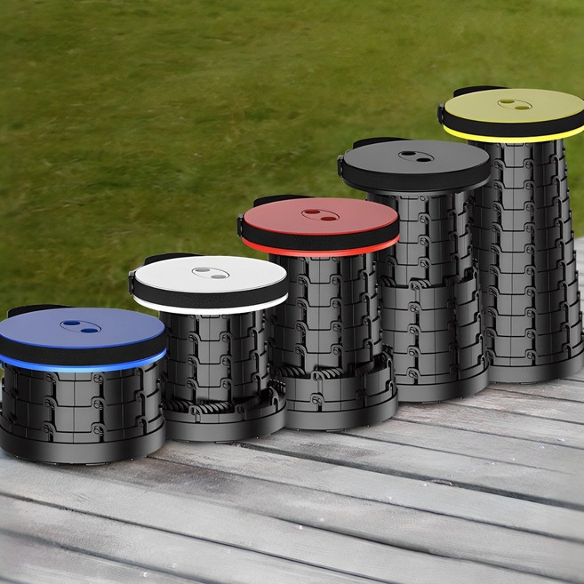 1+1 휴대용 자바라 의자 접이식 캠핑 용품 야외 간이, 1+1 휴대용 자바라 의자_블루, 2개, 블루