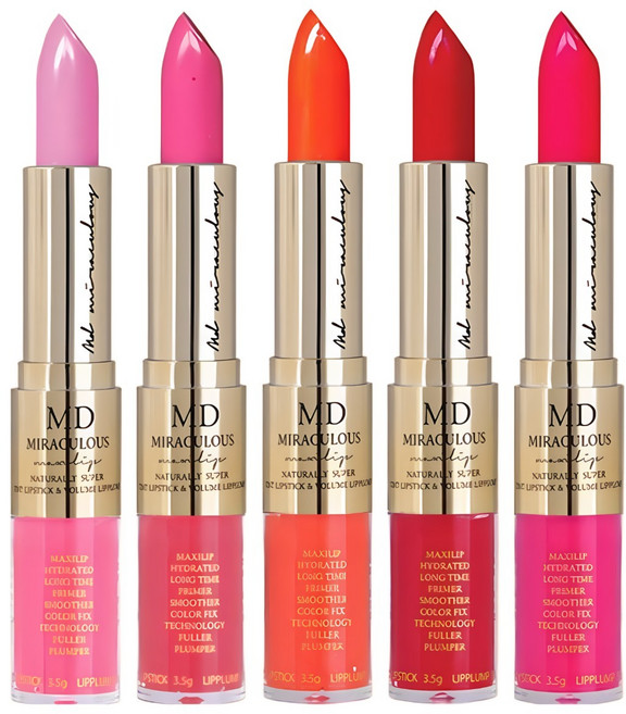 뷰티퀸코리아 (본사정품)MD 미라클라스 반영구 듀얼 립스 엠디립스틱+립플럼프 마약립스틱 할인행사, NO3.노블오렌지, 6.5g, 1개