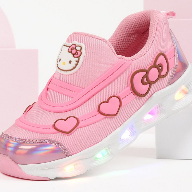 PWX키즈 주니어 헬로키티 컬러링 라이팅운동화