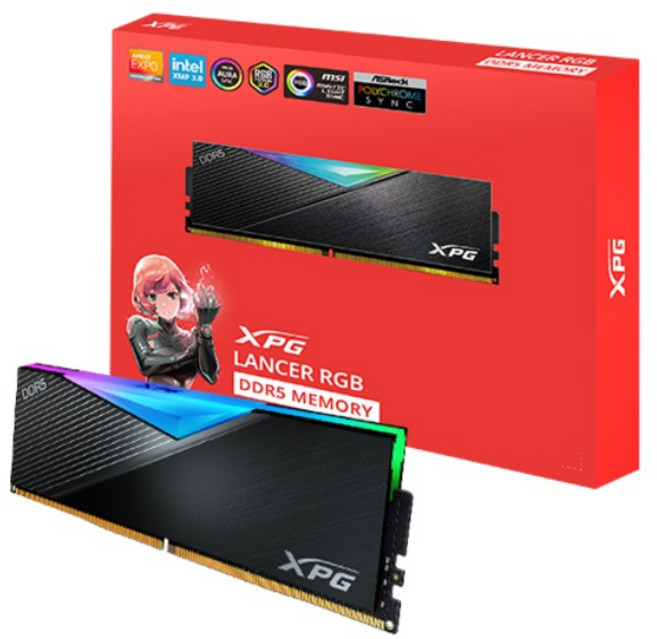 ADATA DDR5-6000 CL30 LANCER RGB 블랙 패키지 파인인포 (32GB(16Gx2)), 1세트
