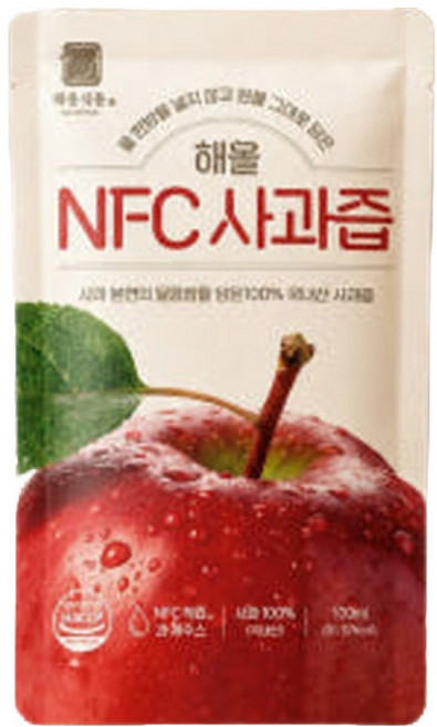 물한방울없이 국내산 통째로갈아만든 복온담 100% NFC 착즙 국내산 생 사과즙 100ml 30포, 120개