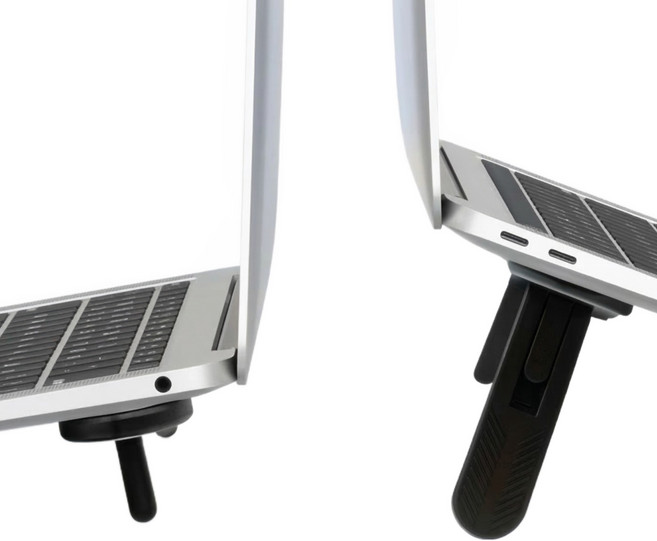 디오샵 부착형 접이식 각도 조절 노트북 거치대, 1개, 블랙