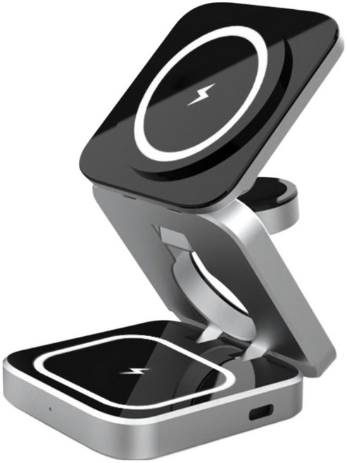 에디토 맥세이프 충전기 3in1 무선 고속 충전기 휴대용 V2, 사과폰워치호환sm1그레이, 1개