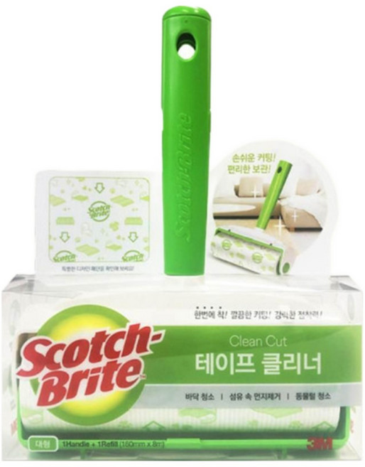 3M 스카치브라이트 테이프클리너 대형 핸들 + 리필1입, 1세트