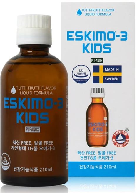 에스키모 3 키즈 오메가 투티 프루티 맛, 1개, 210ml - 쿠팡