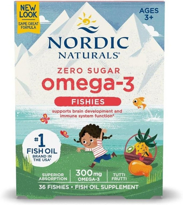 노르딕내츄럴스 노르딕 오메가 3 300mg 야미 투티 프루티, 36정, 1개