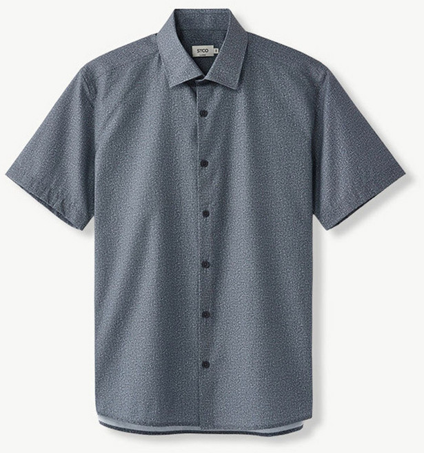 [STCO] 남성 쿨도트 트윌 프린트 반팔 셔츠 클래식핏 네이비