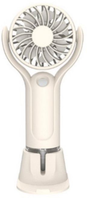 5세컨즈 휴대용 미니 미스트 가습기 핸디 냉각 선풍기, 미스트 가습기 핸디 냉각 선풍기 R27, 화이트