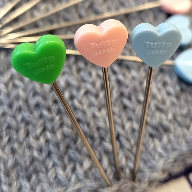 아미꼬레 튤립 하트 손뜨개 시침핀, 1세트, 하트 (AC-067e)