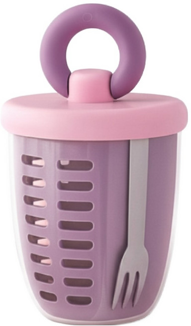 고리링 후르츠팟 샐러드 과일 도시락통 과일통 보관용기 과일컵, 1개, 퍼플바디