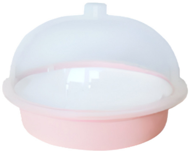 코르빈 국내생산 전자레인지 촉촉한 찜기 용기, 1개, 파스텔 핑크