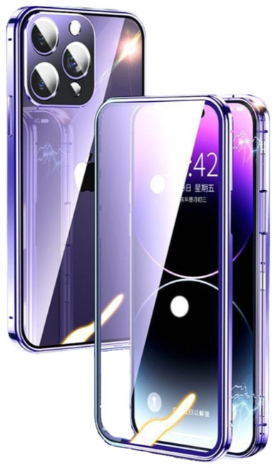 미지유 전후면 강화유리 풀커버 아이폰14 15시리즈 자석흡착 휴대폰 케이스+맥세이프 링( MagSafe 자석 스티커 증정 )