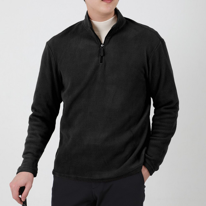 남성 골프 겨울 기모 반 집업 티셔츠 남성 웜텍크 반집업 티셔츠