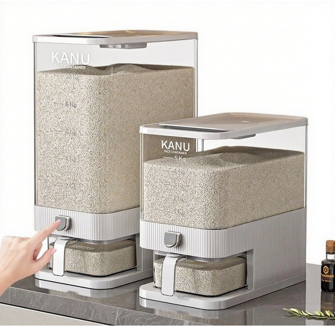 쌀통 가정용 2025 방충 방습 식품 등급 밀폐 쌀통 쌀통 쌀보관함, 흰색, 1개