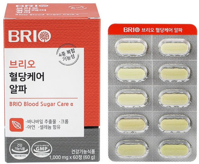 혈당케어 알파 / 바나바잎추출물 크롬 아연 셀레늄 셀렌 바나바 영양제, 3개, 60정