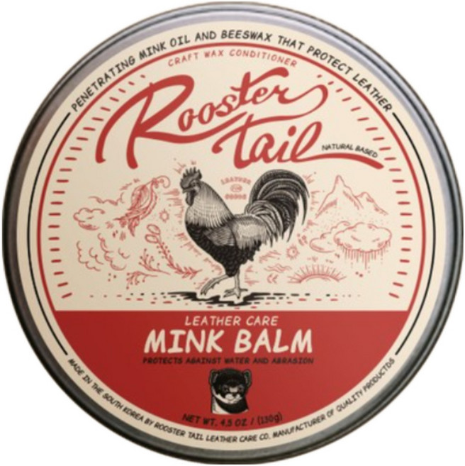 루스터테일 가죽보호제 밍크밤 130g 가죽 보호제 클리너 가죽 시트 코팅제 세정제 자동차차량용 가죽쇼파 명품가죽가방 지갑 신발 가죽자켓, 1개