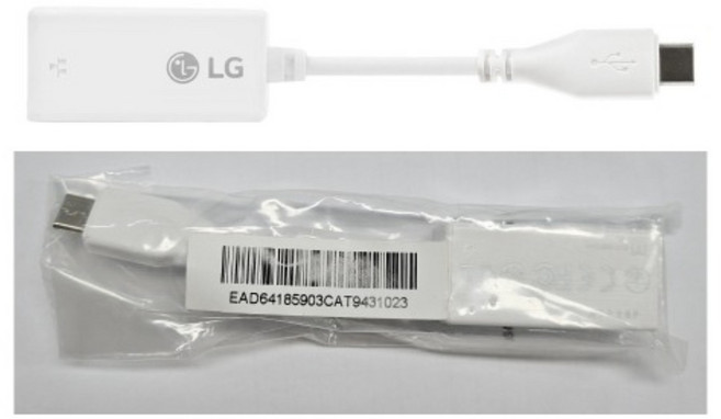 LG 정품 gram 그램 C타입 노트북 랜젠더 벌크 새제품 CRJ45 화이트, 1개
