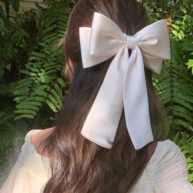 별라 여성 왕리본 머리자동핀 대형 헤어핀 2개