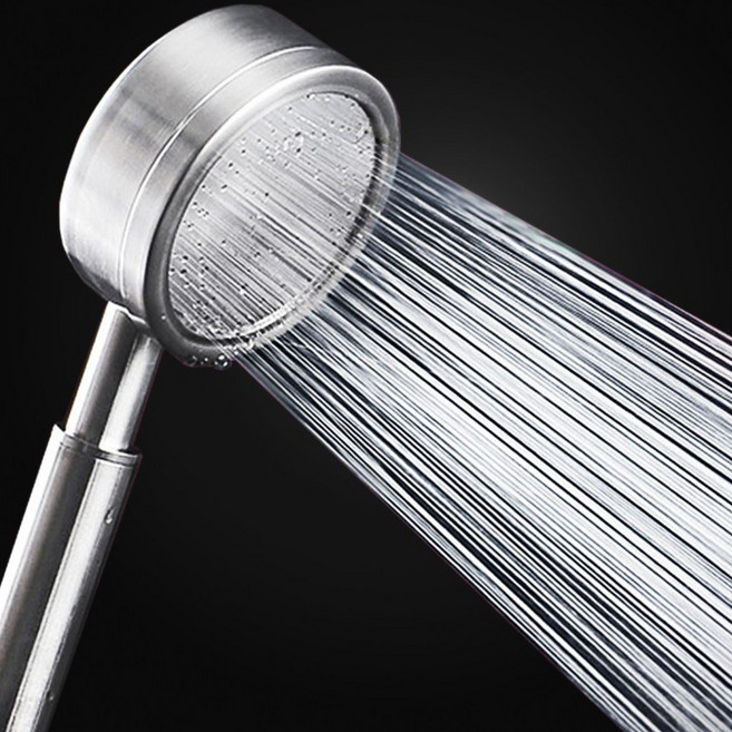 바디엔 풀 알루미늄 샤워기 헤드, 1개, 실버