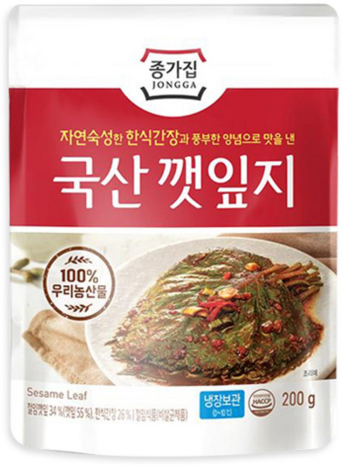 종가집 국산 깻잎지 200g 엄마손맛, 1개