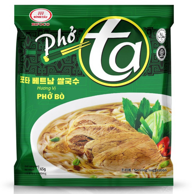 빈타이포타 베트남쌀국수 즉석쌀국수 소고기맛, 65g, 30개