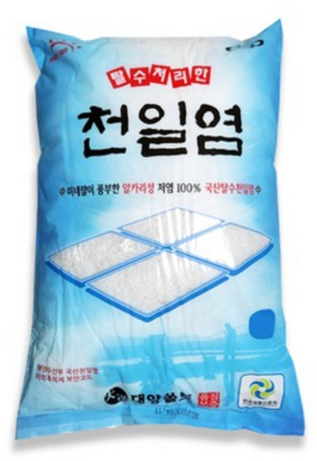 탈수천일염 3kg 국내산 소금 천일염 굵은소금 왕소금 고급 식용 쪽빛누리, 1개