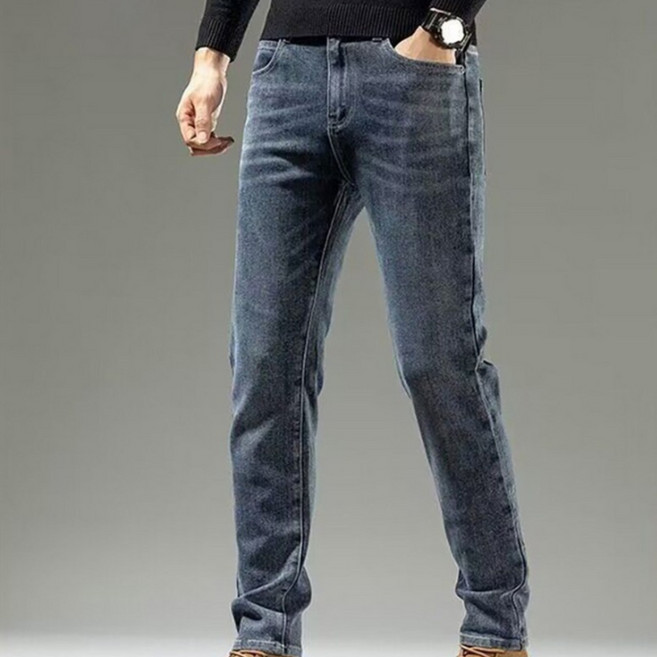 AOKADA 남성 스판 데님 팬츠 봄 가을 일자 청바지