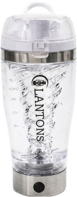 LANTONS 충전식 전동 쉐이커 토네이도 자동 쉐이크 텀블러 블랜더 보틀, 화이트, 1개, 450ml